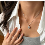 Collier cœur papillon en cristal clair – Purifie l'aura, attire les bonnes relations