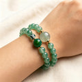 Green Natural Crystal Wood Element Bracelet - Positive Energy and Good Luck