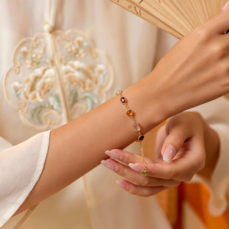 Bracelet triple chance en cristal naturel