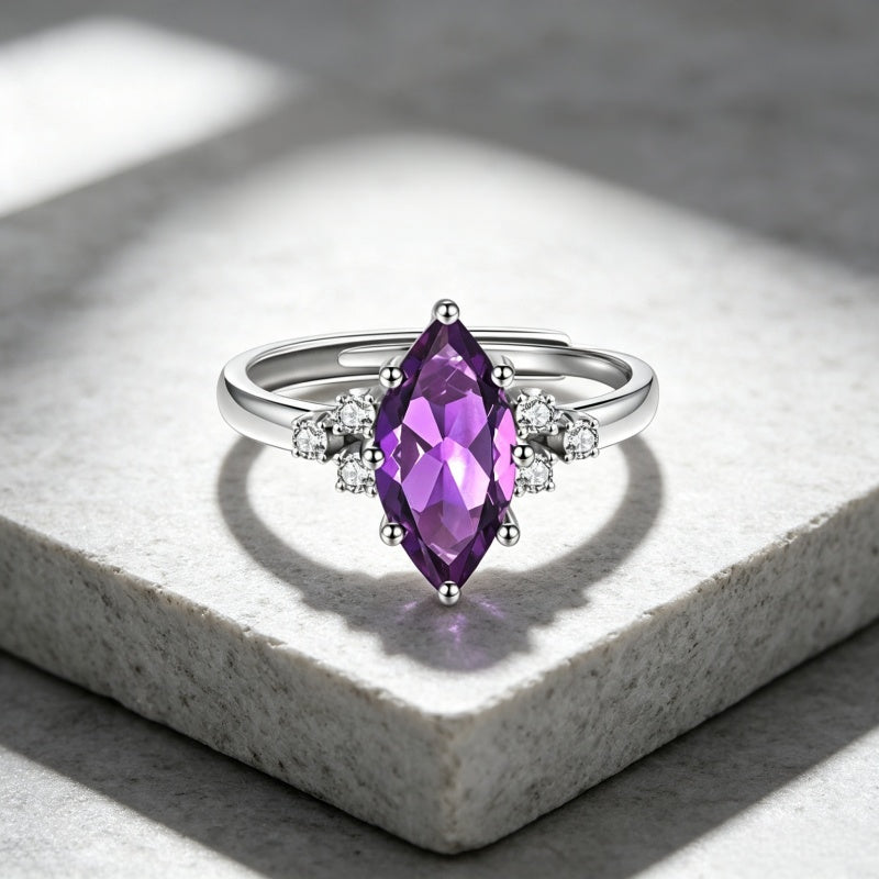 Natural Amethyst Ring - Heals Mental Exhaustion