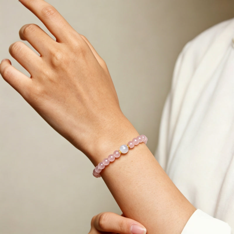 Bracelet en cristal naturel Amour Rose