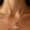 Natural Clear Quartz Gold Necklace & Earrings - Balance Your Energy