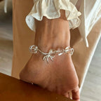 Bracelet Nœud Quartz Clair Design Raffiné et Polyvalent – Purifie l'Aura, Stimule la Sagesse