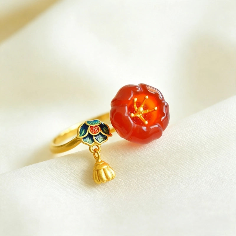 Bague Lotus Vintage Française - S'élever au-dessus de la Négativité et Protéger son Énergie