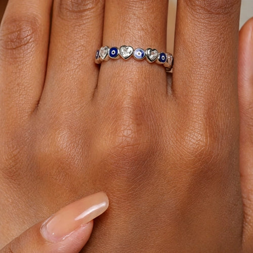 Bague Porte-Bonheur Œil Bleu Contre le Mauvais Œil