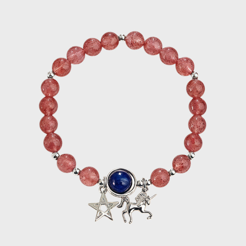 Star Unicorn Strawberry Quartz Bracelet