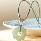 Collier Lotus Dew en jade Hetian naturel