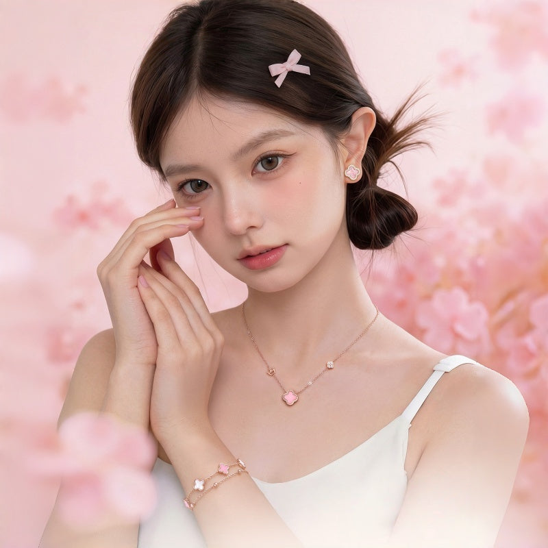 Four-Leaf Clover Double Layer Bracelet — Luxury & Delicate Gift for Best Friend – Birthday & Graduation