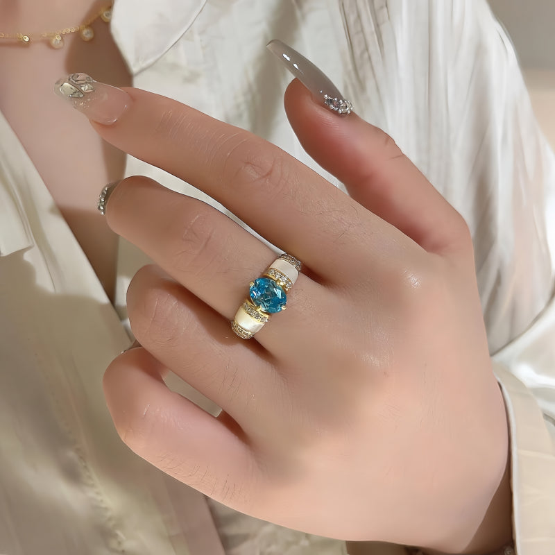 Bague Aigue-Marine Naturelle Rêveuse - Esprit Calme