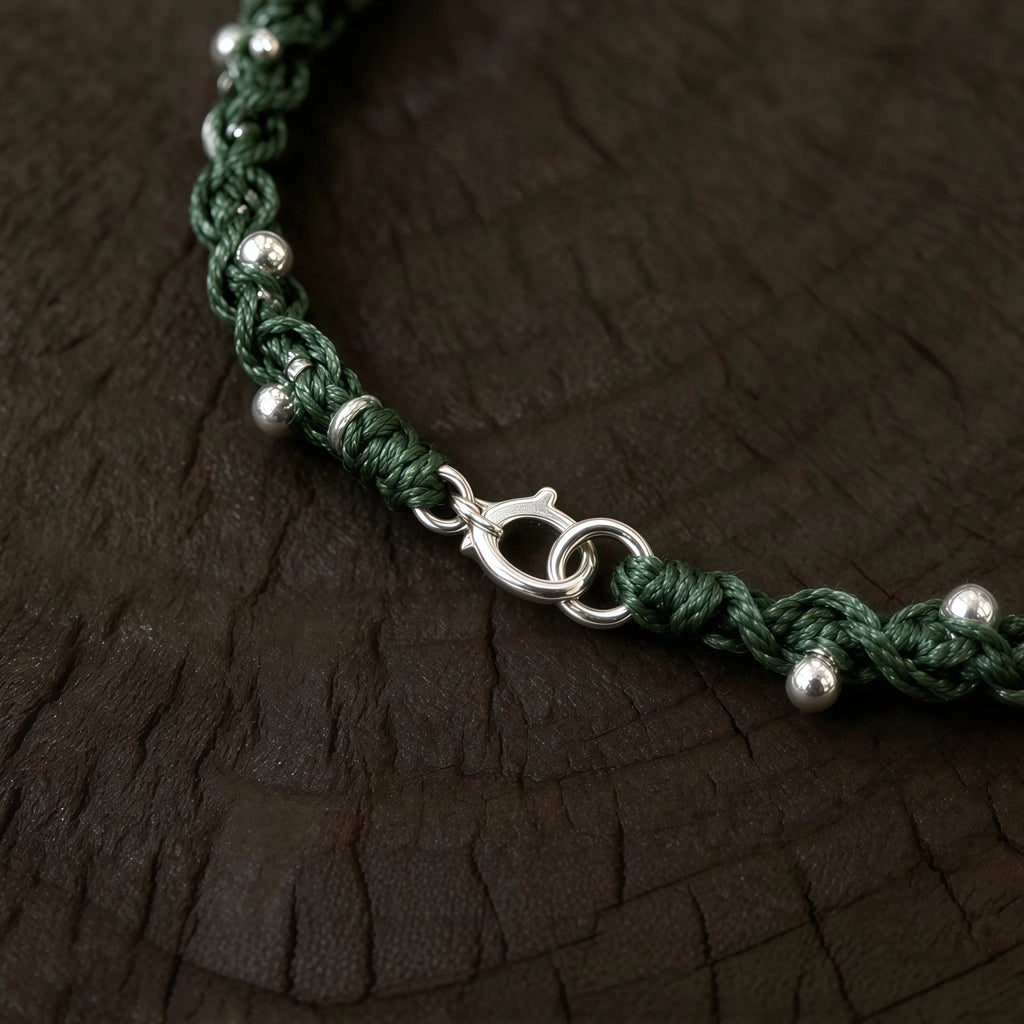 Hand Braided Silver Lotus Butterfly Bracelet - Purity & Freedom