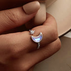 Bague ouverte Étoile et Lune – Portez votre fortune sous le ciel