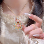 Collier Lotus Guochao Émail Double Poisson – Cadeau Oriental