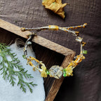Bracelet tressé floral fait main
