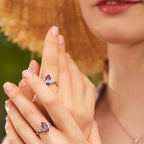 Bague Pétale Prune en Améthyste Naturelle "Calm Insight"