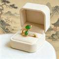 Natural Hetian Jade Cat Ring - Purity & Wisdom & Peace