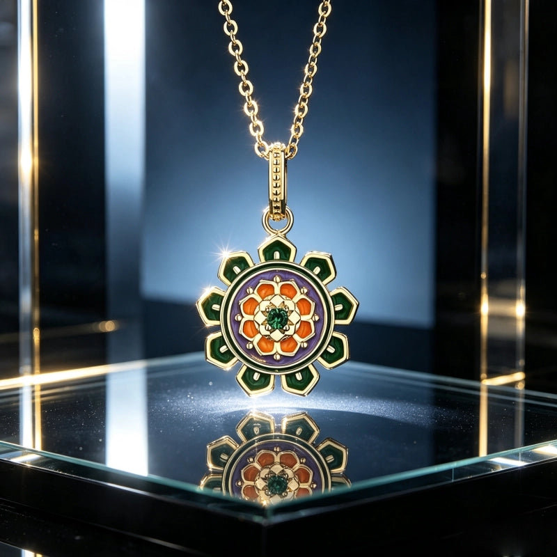 Collier Lotus Vert Vivant