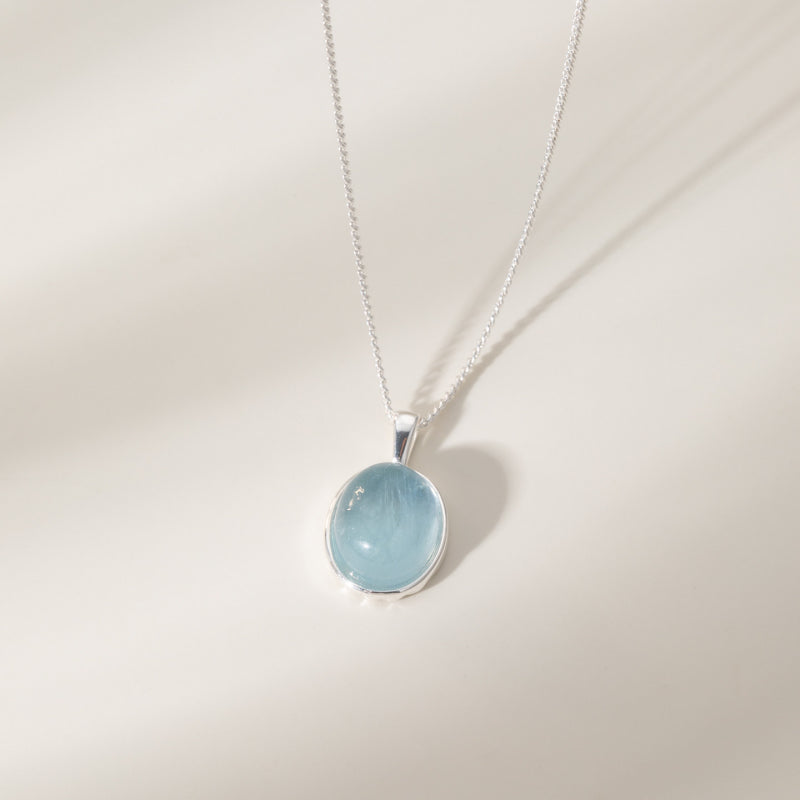 Natural Aquamarine Necklace - Eternal Peace, Inner Courage