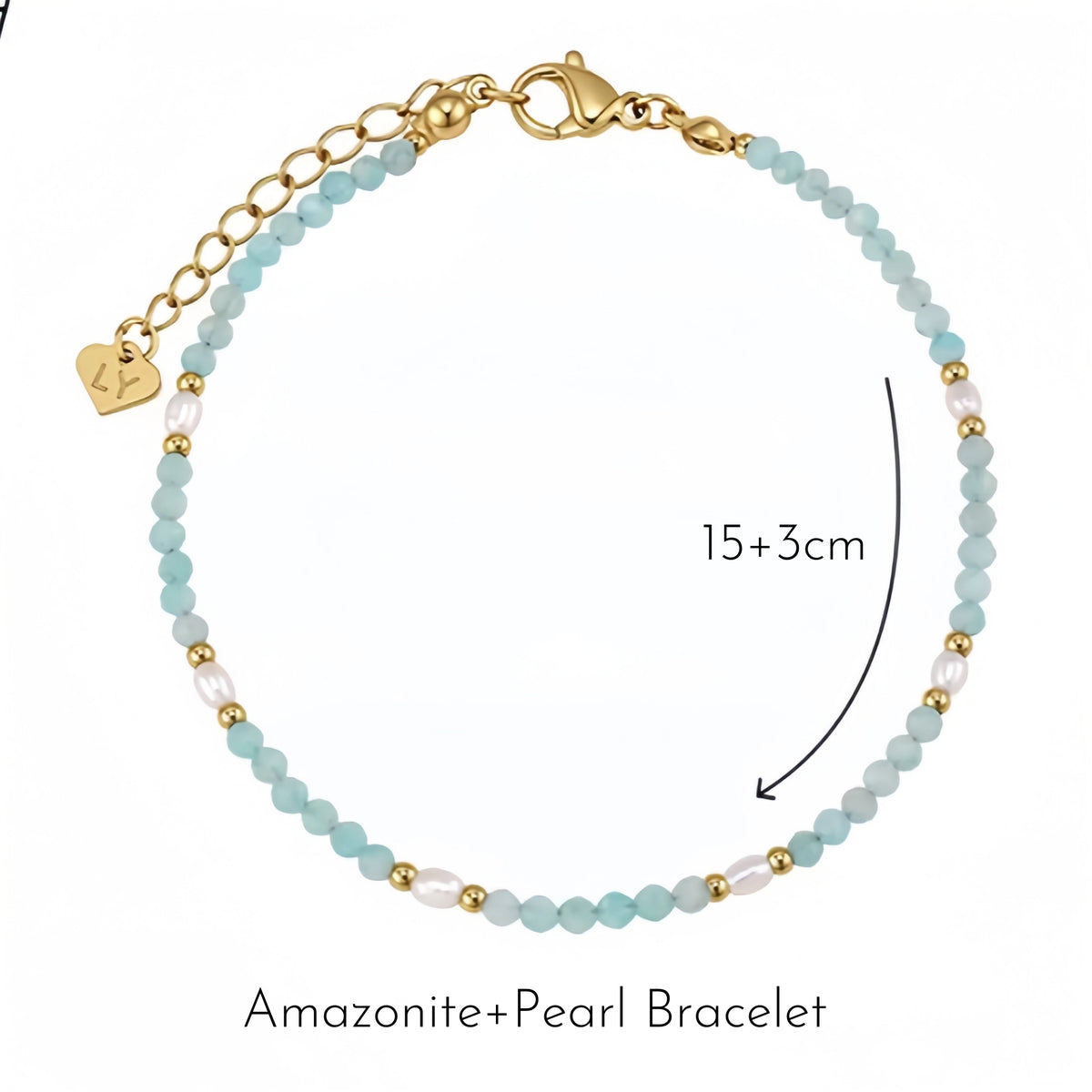 Ice-blue Amazonite Square-cut Facets Stackable Bracelet - Enhance Energy and Balance Spirit