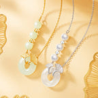 Romantic Ginkgo Leaf Ping An Kou Necklace - Togetherness & Eternity