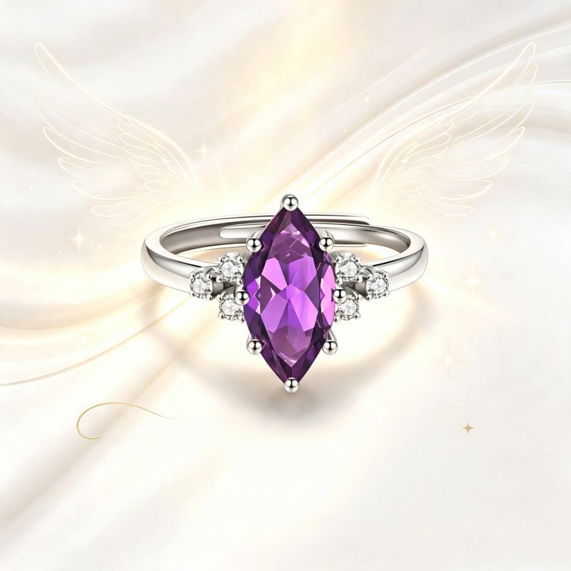 Natural Amethyst Ring - Heals Mental Exhaustion