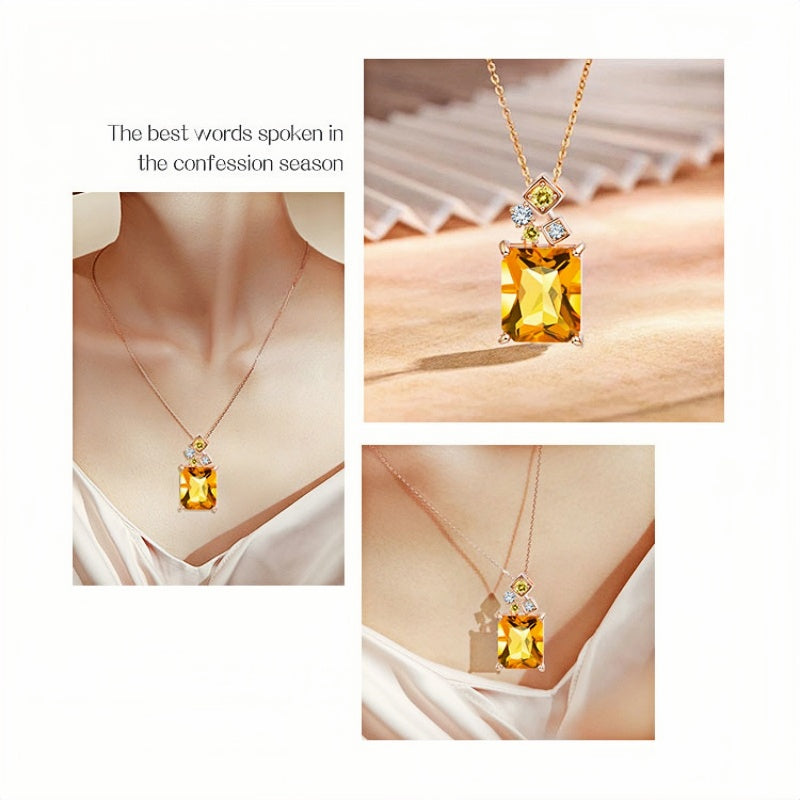 Sunlit Abundance Natural Citrine Necklacee - Optimism & Courage