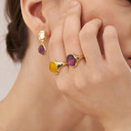 Bague Ouverte en Cristal Naturel Attire-Fortune