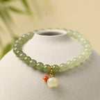 Bracelet en jade Hetian naturel Lotus Éclat Pur