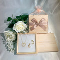 Detachable Star & Moon Necklace Earring Set - Steady Fortune and Smooth Life