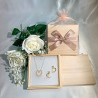 Detachable Star & Moon Necklace Earring Set - Steady Fortune and Smooth Life