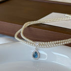 Teardrop Sky Natural Aquamarine Necklace - Find Inner Peace