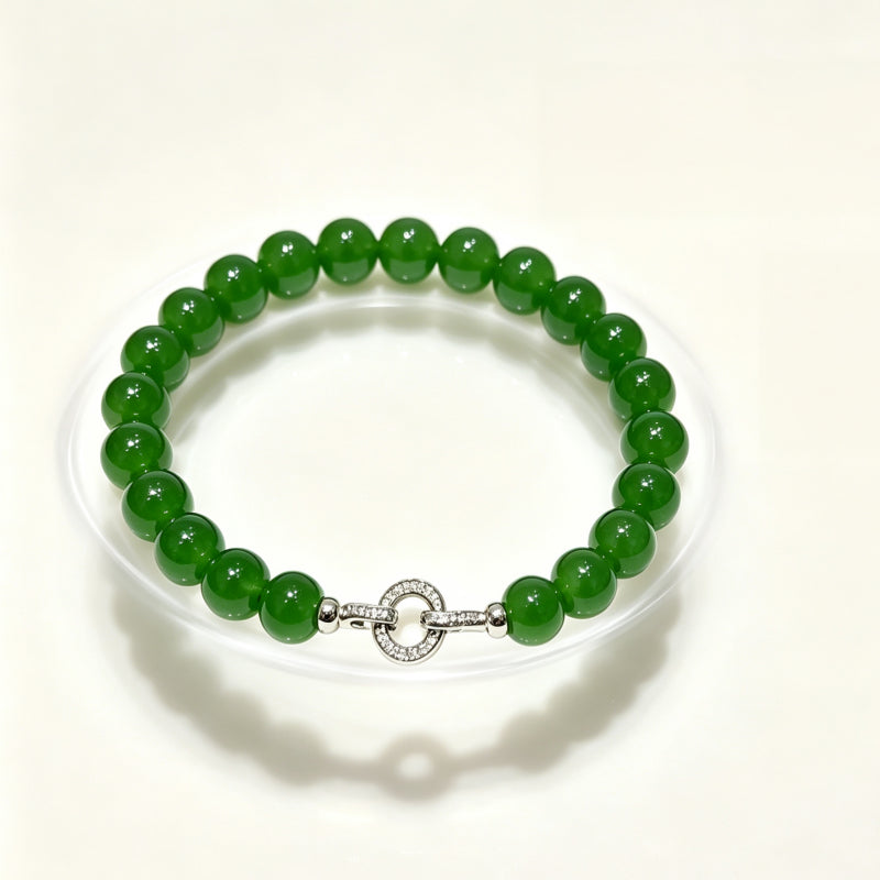 Natural Hetian Jade Bracelet - Attract Positivity, Peaceful Fortune