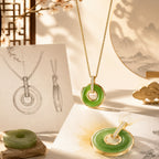 Ping An Lock Pendant Necklace, Minimalist Light Luxury Jade Sweater Chain for Women