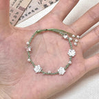 S999 Fine Silver Small Light Green Lotus Bracelet - Purity & Serenity Energy
