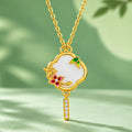 Blooming Begonia Hetian Jade Pendant Necklace - Joy & Good Fortune