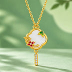 Blooming Begonia Hetian Jade Pendant Necklace - Joy & Good Fortune