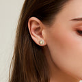 Natural Citrine Stone Retro Sunflower Earrings