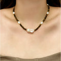 Irregular Baroque Pearl Natural Tiger Eye Stone Necklace - Noble Luck and Stable Wealth