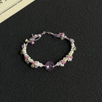 Small Butterfly Amethyst Ping An Kou Macrame Bracelet - Protection & Wisdom Energy Healing