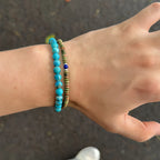 Natural Stone Abacus Bead Stackable Bracelet - guards inner peace
