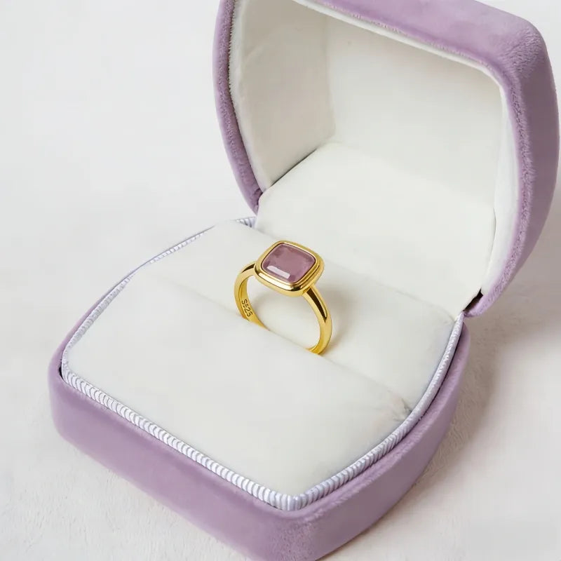 Elegant Peace Natural Amethyst Luck Ring