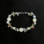 Bracelet tressé floral fait main