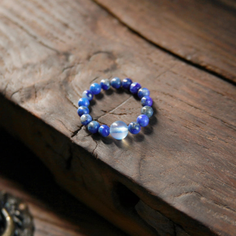 Aquamarine & Lapis Lazuli Ring - Clears Muddled Thoughts