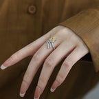 Bague enveloppante Soleil Étoile en Citrine Naturelle