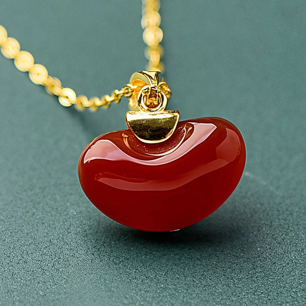 Natural Hetian Jade Ruyi Ingot Necklace - Peace & Fortune