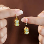 Natural Hetian Jade Peanut Bracelet Necklace Earrings Set