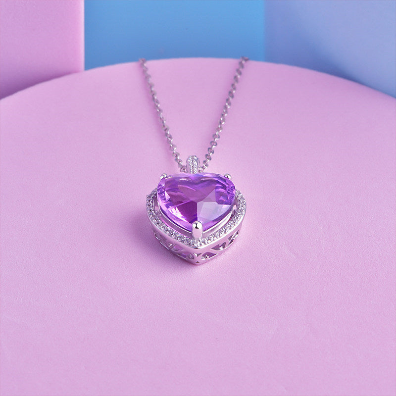 Écho du collier en cristal naturel Purple Heart