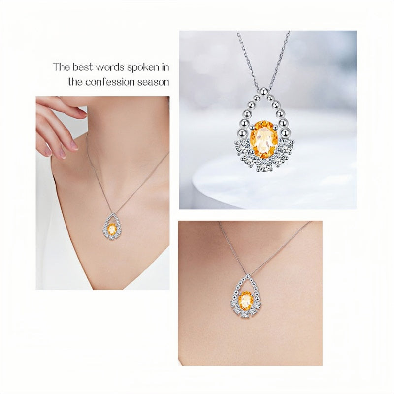 Aurora Wish Natural Citrine Necklace - Clarity & Motivation