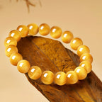Bracelet brésilien authentique en œil de tigre doré naturel pour femme - Attire la richesse