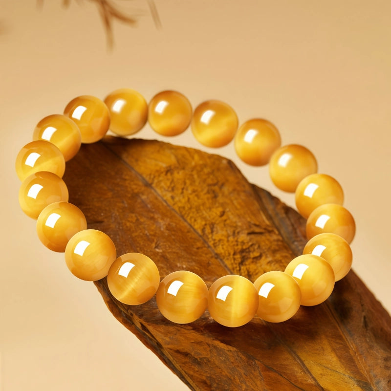 Authentic Brazilian Natural Gold Tiger Eye Bracelet for Women - Wealth Attraction
