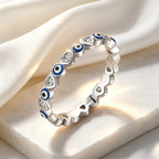 Bague Porte-Bonheur Œil Bleu Contre le Mauvais Œil